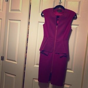 Ted Baker Magenta Peplum Dress